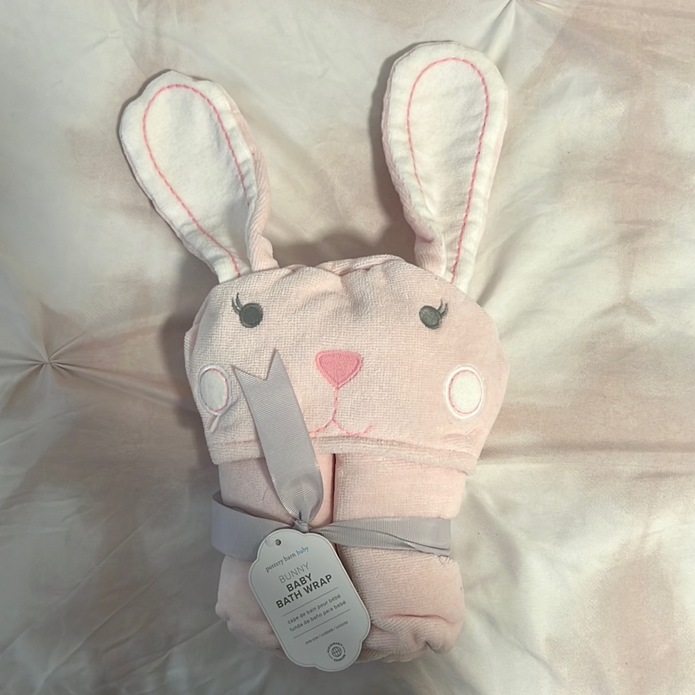 Pottery barn kids baby bunny hooded towel